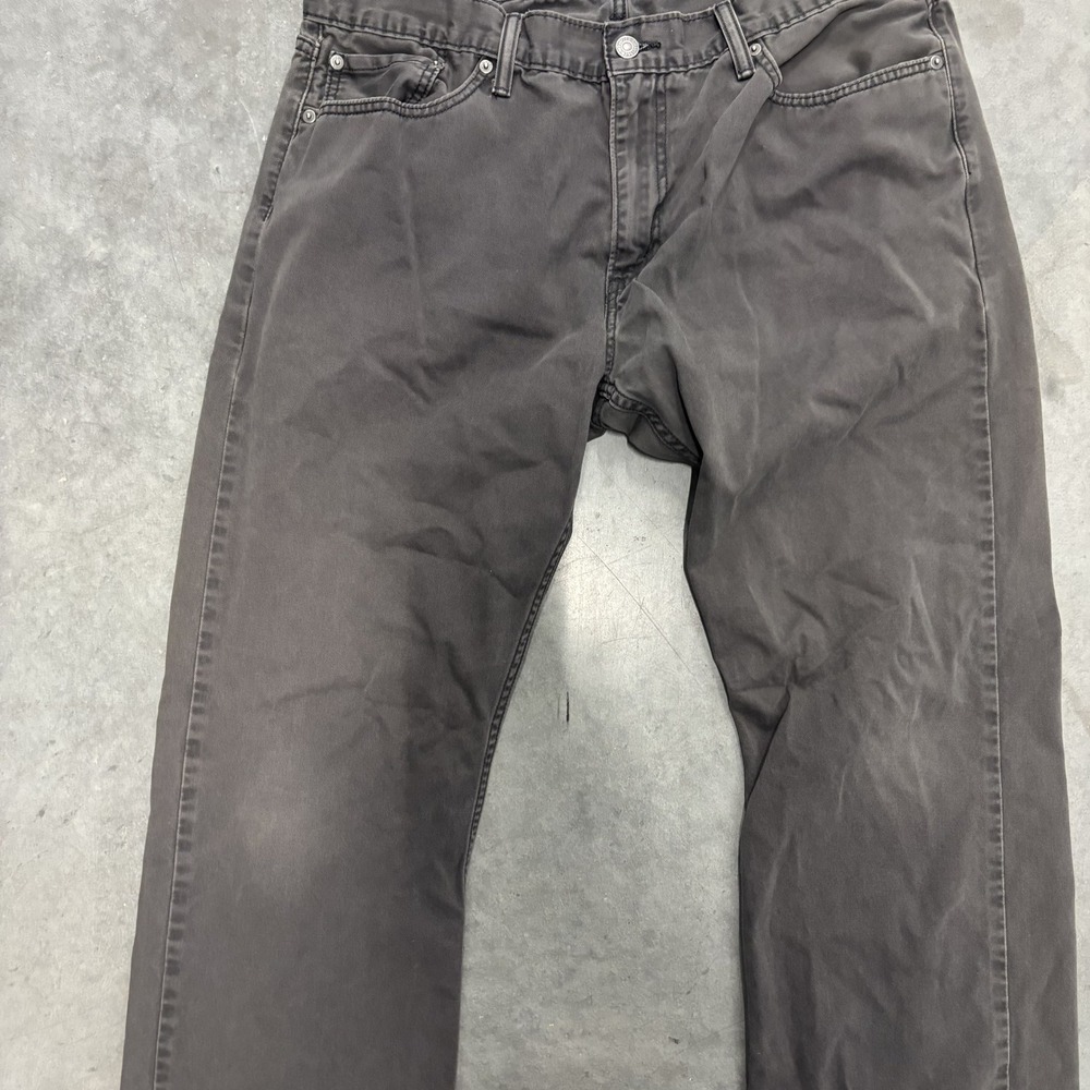 Levis 514 Straight Fit Gray Pants Mens 38x30 Faded Cotton Trousers